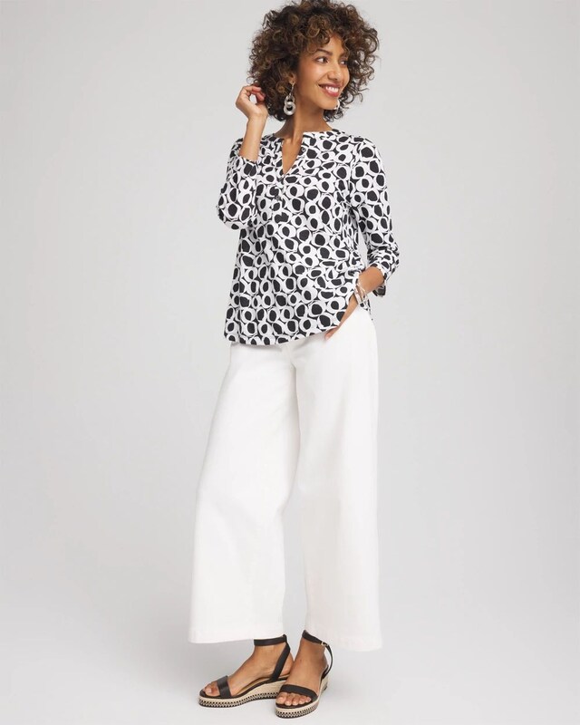 Printed Cotton Slub Henley Shirt - image 2